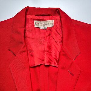 VTG Gucci Red 100% Wool One Button Closure Woman 80's Blazer Made in Italy 14US